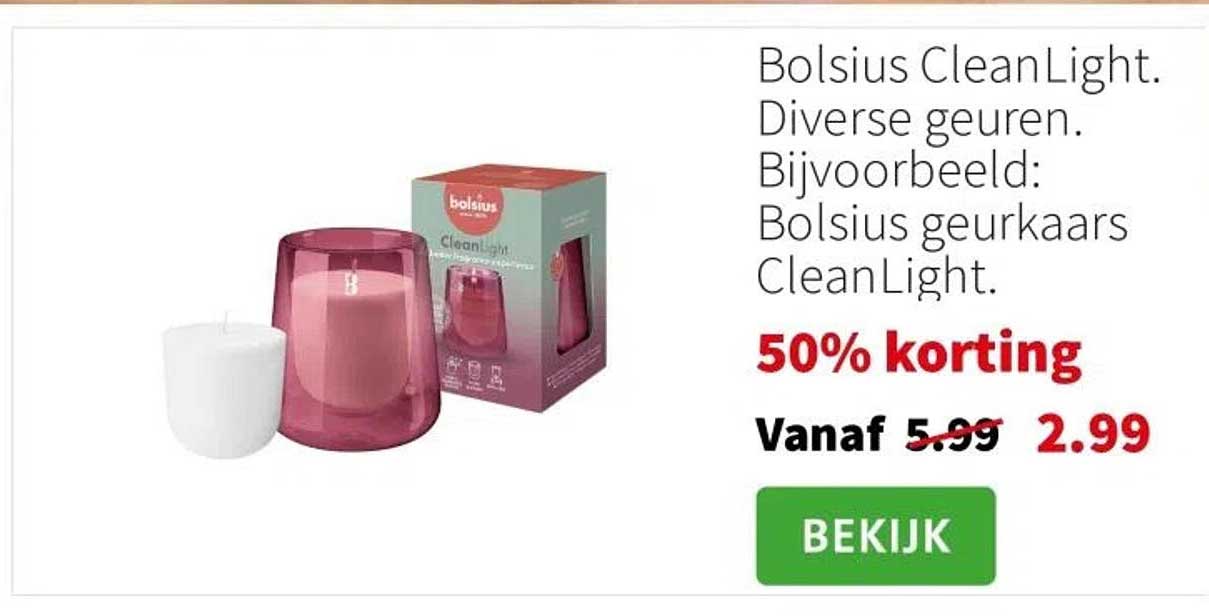 Bolsius CleanLight. Diverse geuren.