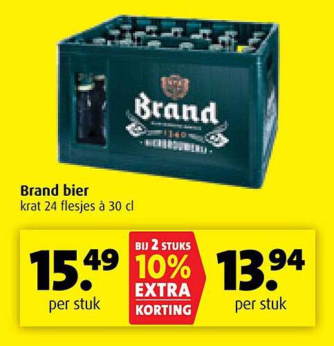 Brand bier krat 24 flesjes à 30 cl
