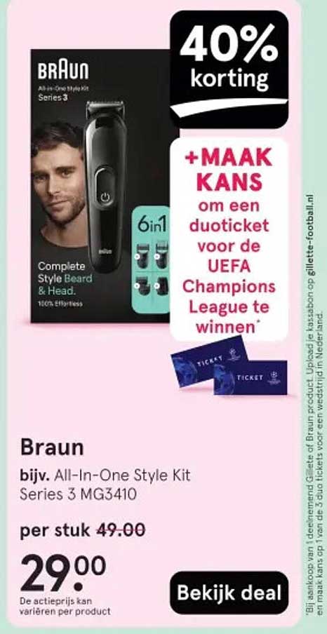 Braun bijv. All-In-One Style Kit Series 3 MG3410