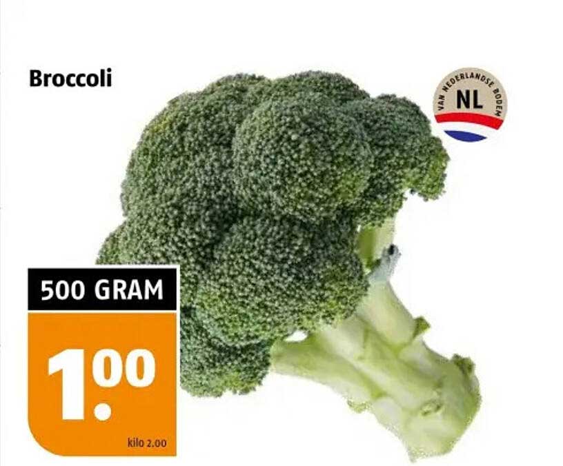 Broccoli 500 gram voor €1,00