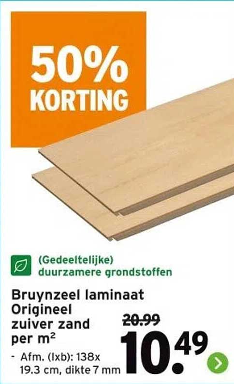 Bruynzeel laminaat Origineel zuiver zand per m²