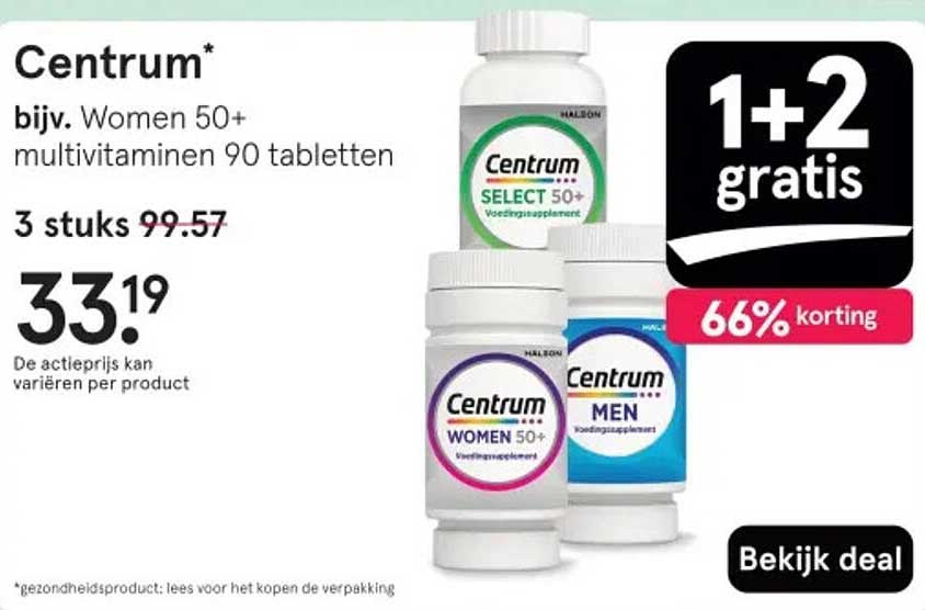 Centrum* bijv. Women 50+ multivitaminen 90 tabletten