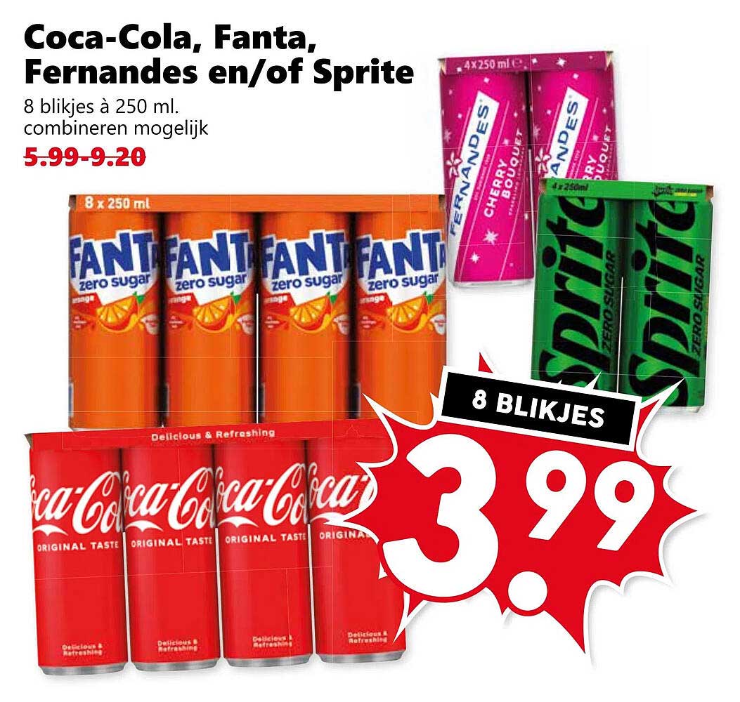 Coca-Cola, Fanta, Fernandes en/of Sprite