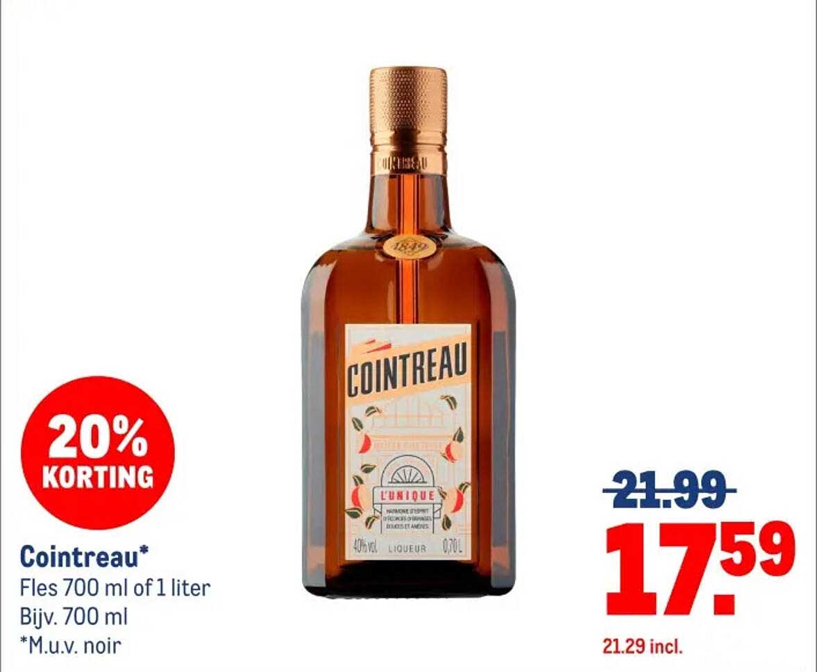 Cointreau* Fles 700 ml of 1 liter