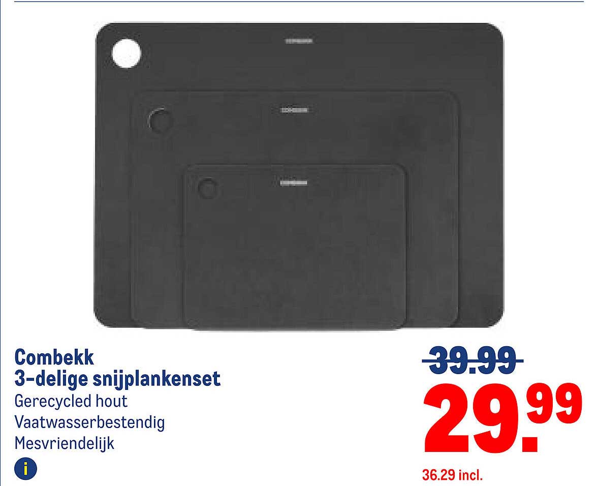 Combekk 3-delige snijplankenset
