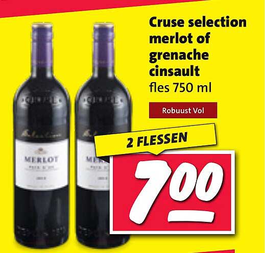 Cruse selection merlot of grenache cinsault fles 750 ml