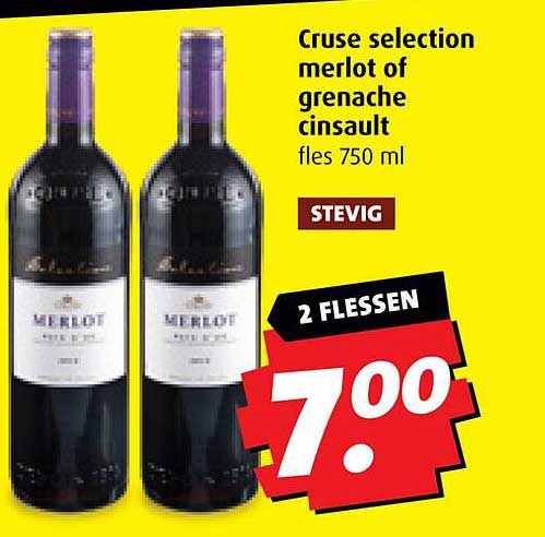 Cruse selection merlot of grenache cinsault fles 750 ml