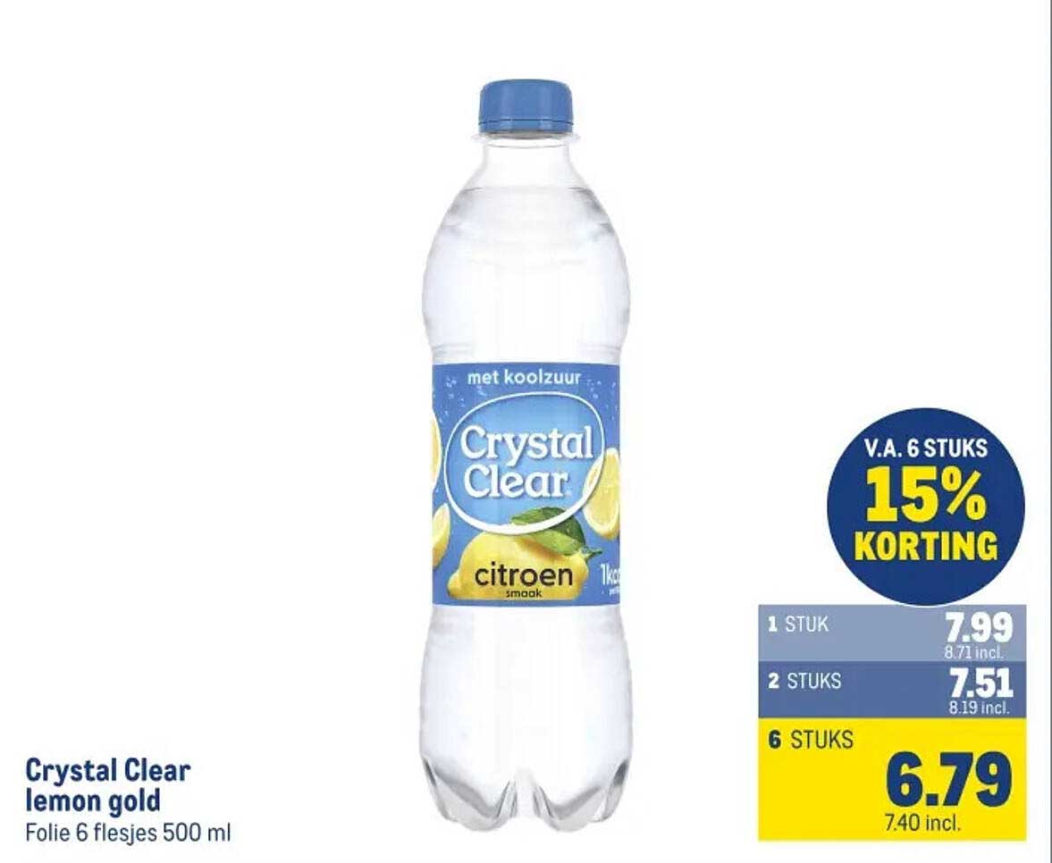 Crystal Clear lemon gold Folie 6 flesjes 500 ml