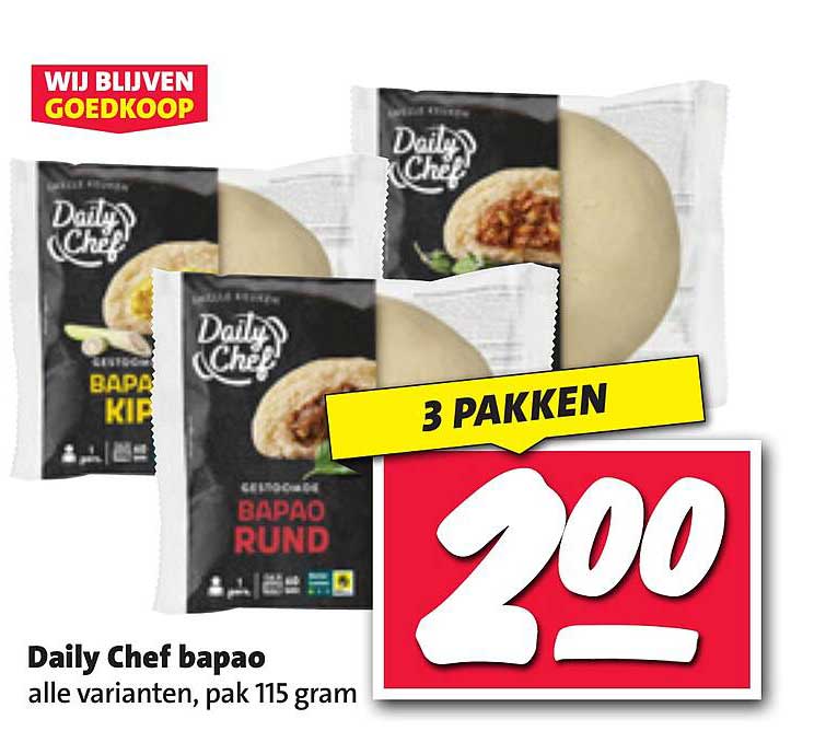 Daily Chef bapao alle varianten, pak 115 gram