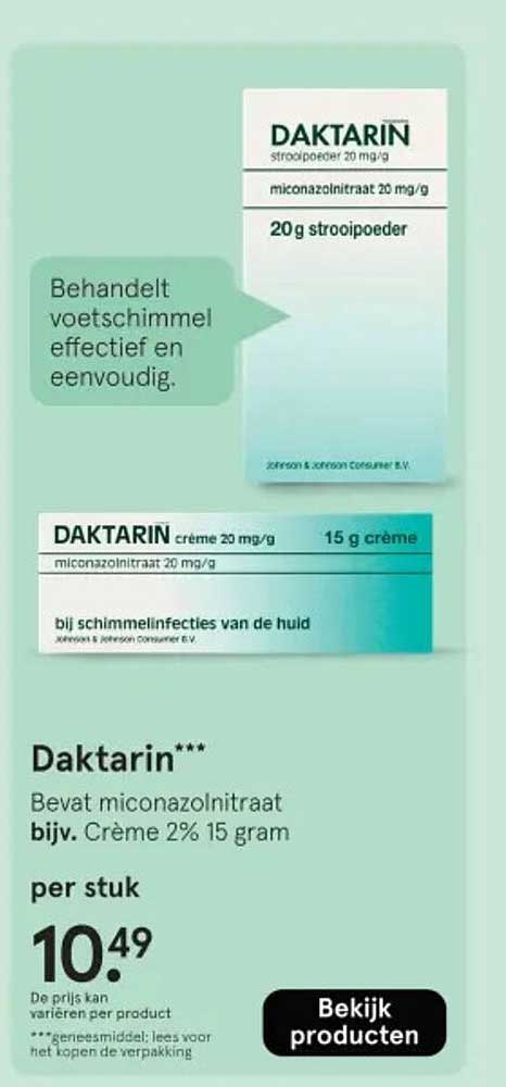 Daktarin crème 20 mg/g 15 g crème