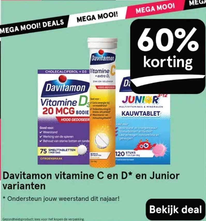 Davitamon vitamine C en D* en Junior varianten