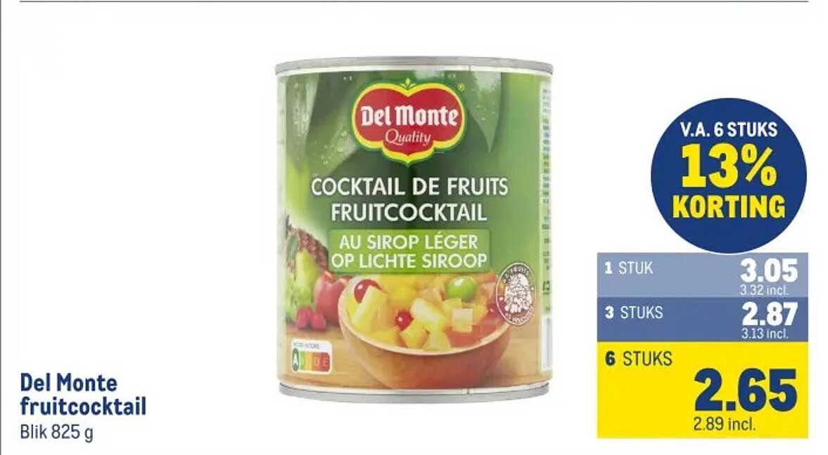 Del Monte fruitcocktail Blik 825 g