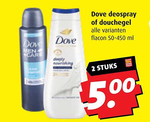 Dove deospray of douchegel alle varianten flacon 50-450 ml