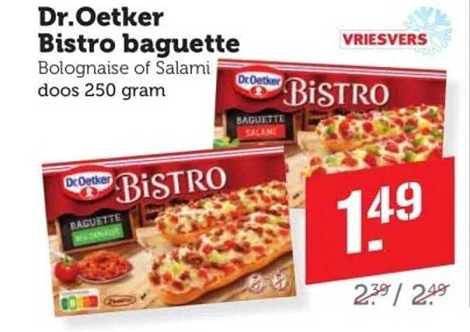 Dr. Oetker Bistro baguette Bolognese of Salami doos 250 gram