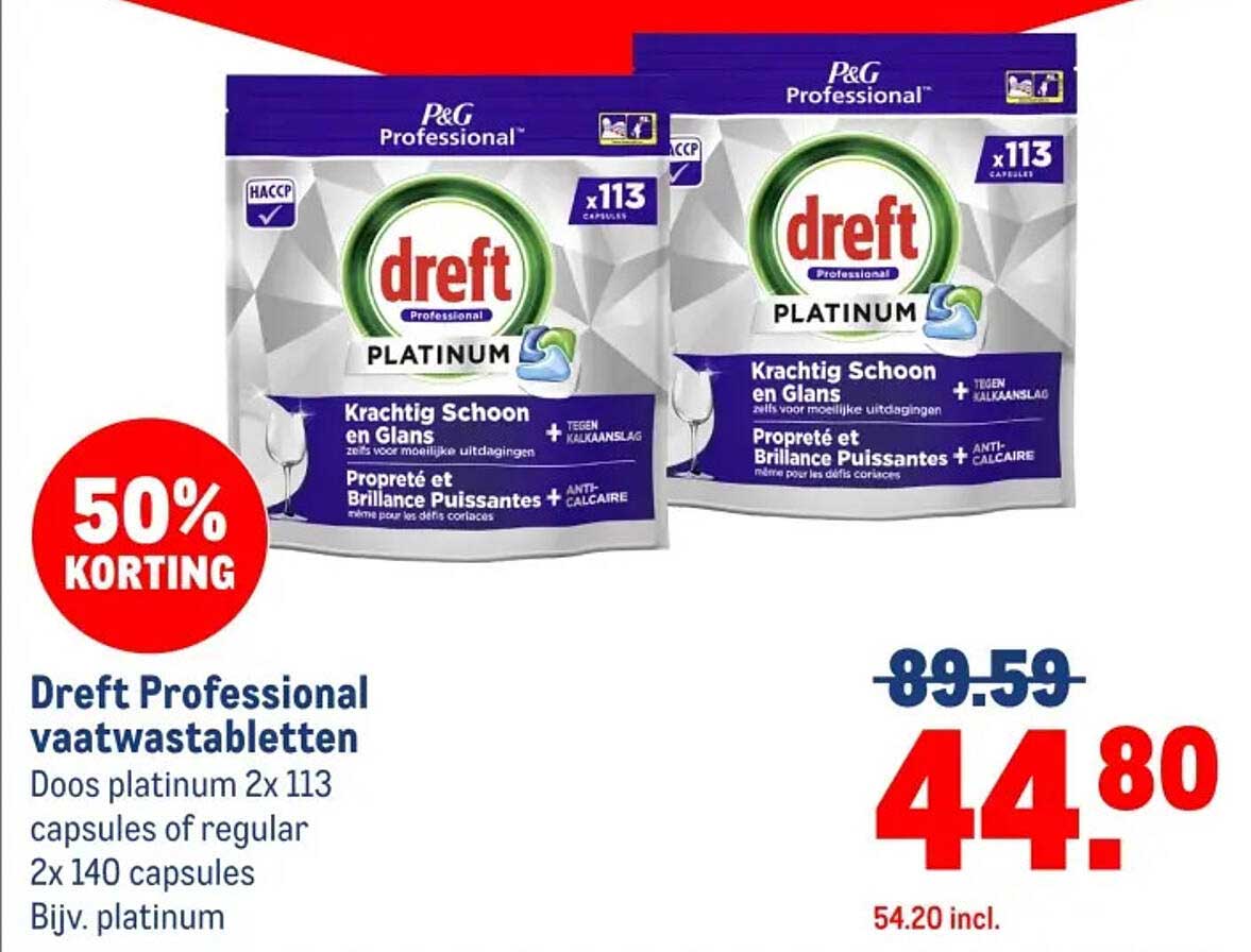 Dreft Professional vaatwastabletten