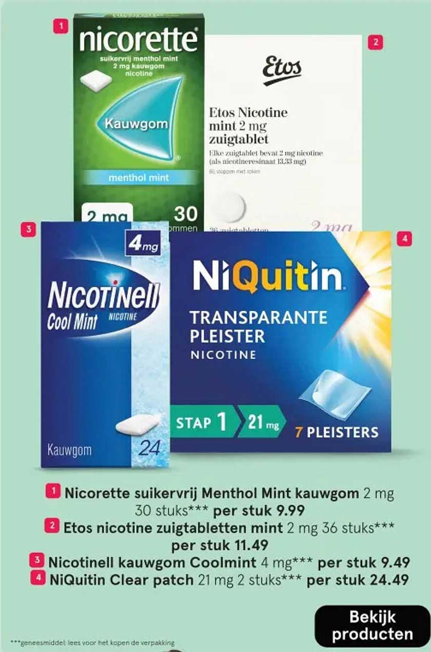 Etos nicotine zuigtabletten mint 2 mg 36 stuks