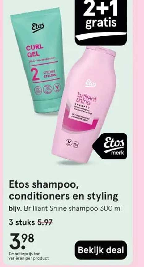 Etos shampoo, conditioners en styling bijv. Brilliant Shine shampoo 300 ml