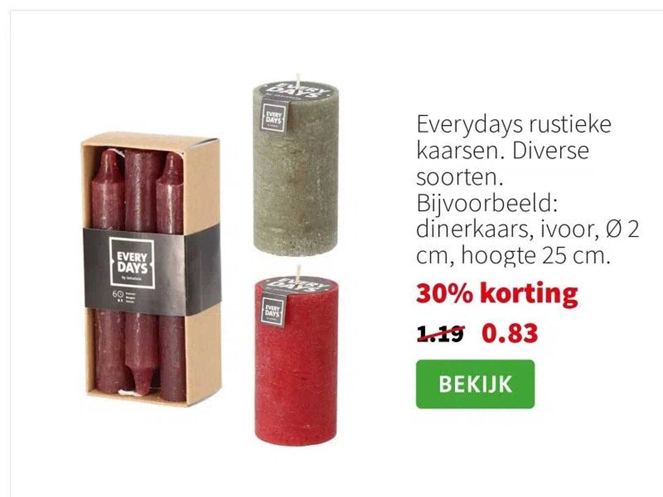Everydays rustieke kaarsen. Diverse soorten.