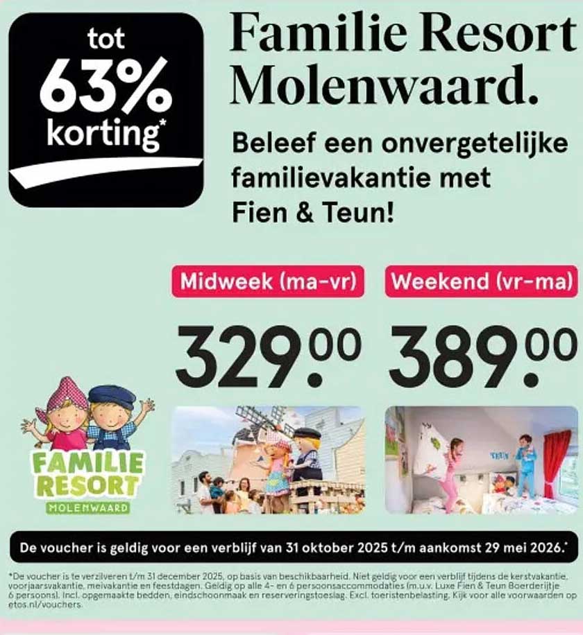 Familie Resort Molenwaard: tot 63% korting