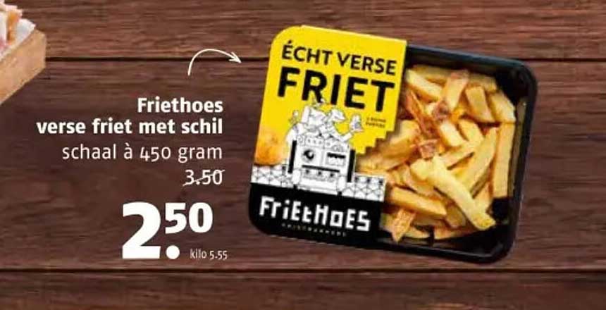 Friethoes verse friet met schil