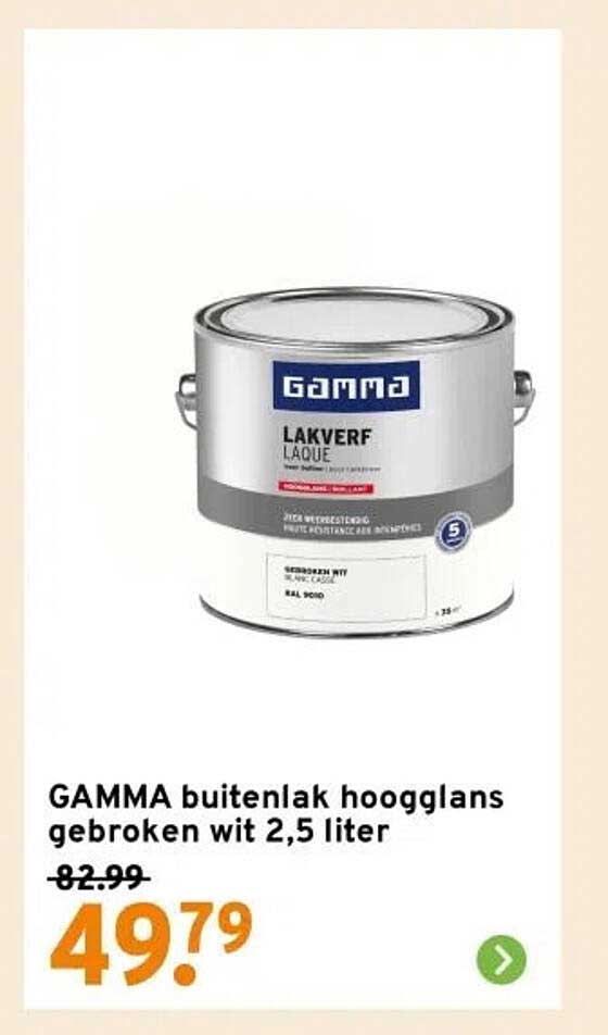 GAMMA buitenlak hoogglans gebroken wit 2,5 liter