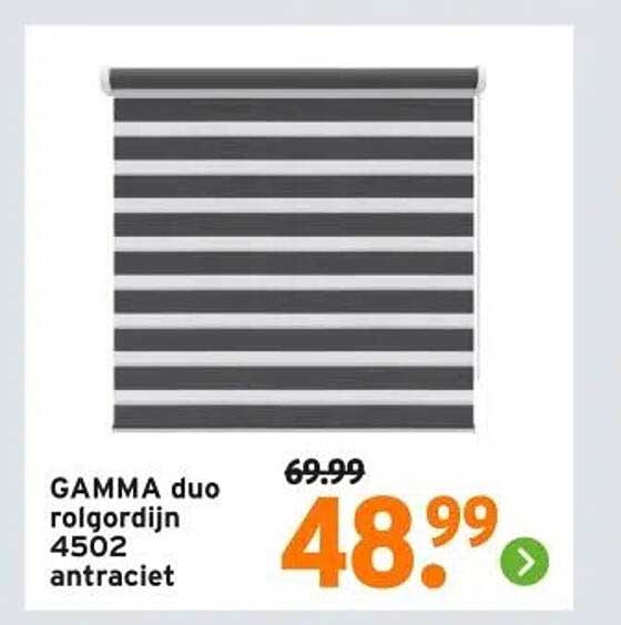GAMMA duo rolgordijn 4502 antraciet