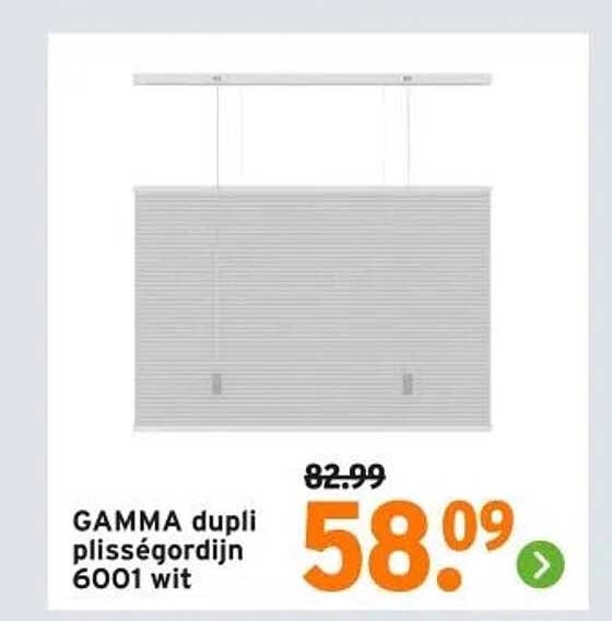 GAMMA dupli plisségordijn 6001 wit