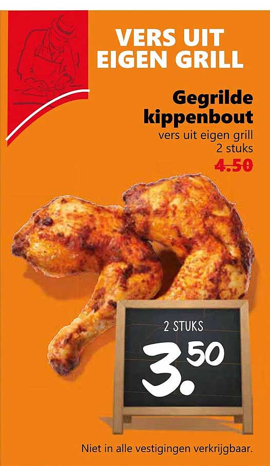 Gegrilde kippenbout vers uit eigen grill 2 stuks