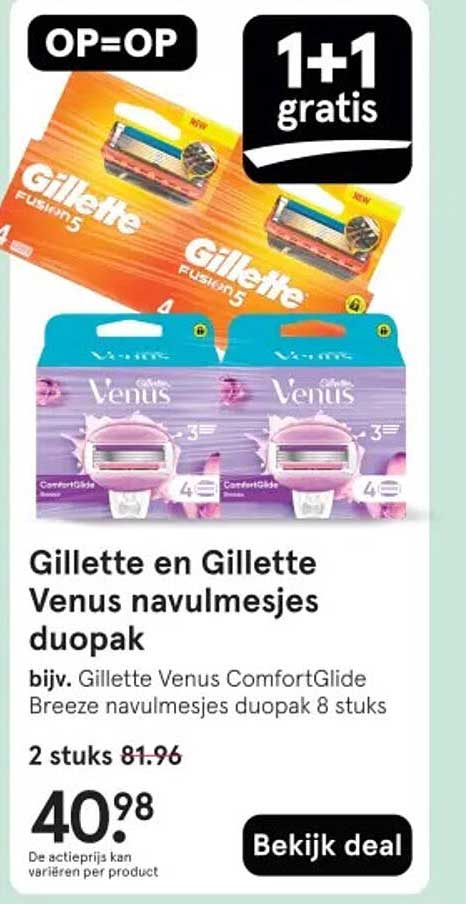 Gillette en Gillette Venus navulmesjes duopak