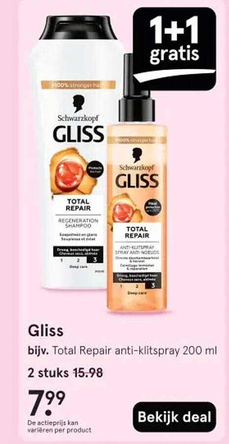 Gliss bijv. Total Repair anti-klitspray 200 ml