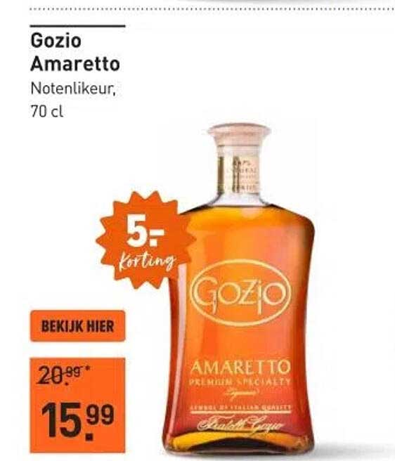 Gozio Amaretto Notenlikeur, 70 cl