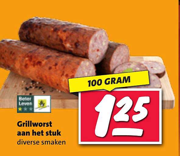 Grillworst aan het stuk