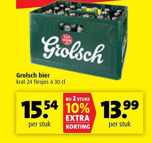 Grolsch bier krat 24 flesjes à 30 cl