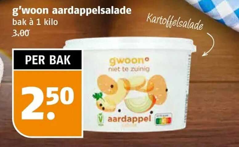 g'woon aardappelsalade bak à 1 kilo