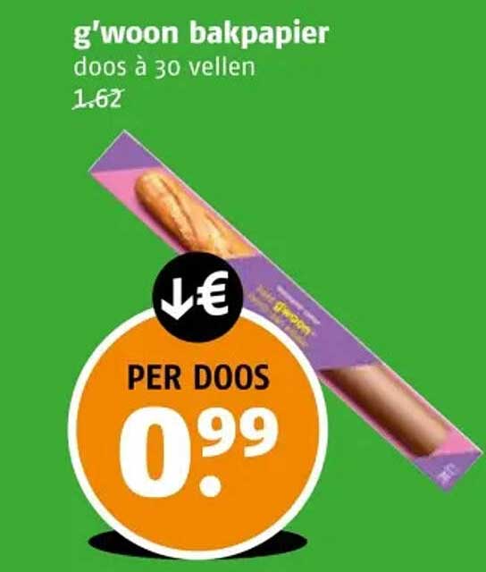 g'woon bakpapier doos à 30 vellen