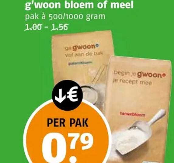 g'woon bloem of meel pak à 500/1000 gram