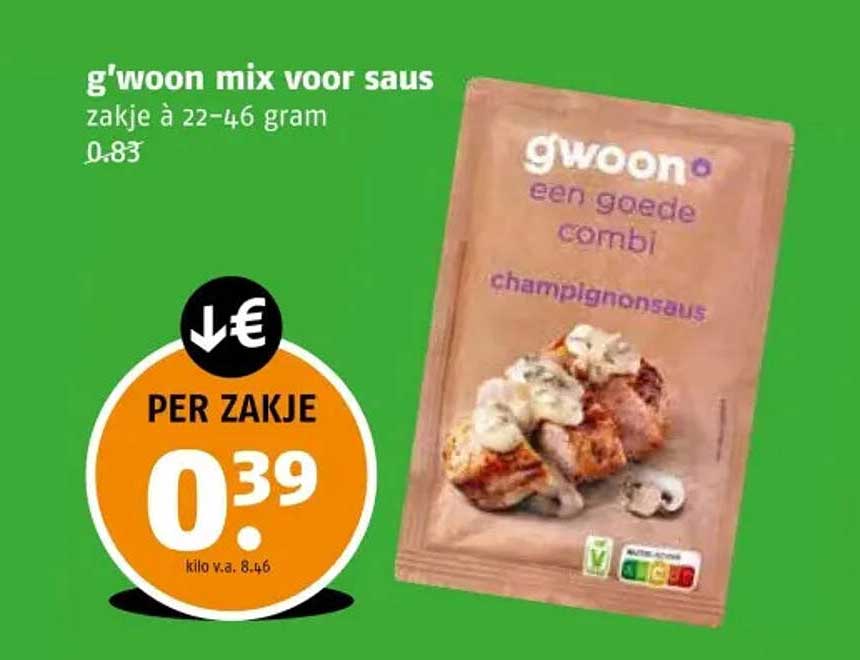 g'woon mix voor saus zakje à 22-46 gram