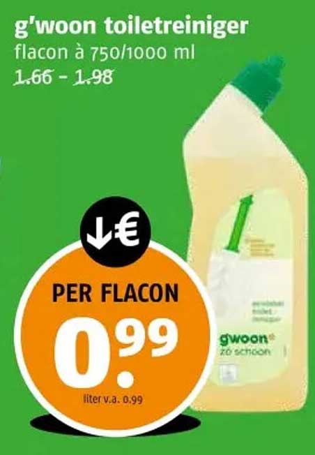 g'woon toiletreiniger flacon à 750/1000 ml