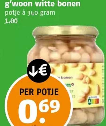 g'woon witte bonen potje à 340 gram