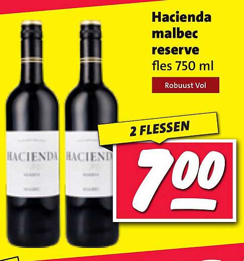 Hacienda malbec reserve fles 750 ml