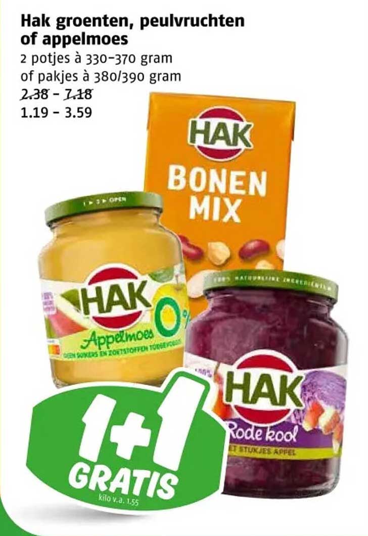 Hak groenten, peulvruchten of appelmoes