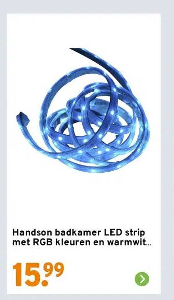 Handson badkamer LED strip met RGB kleuren en warmwit...