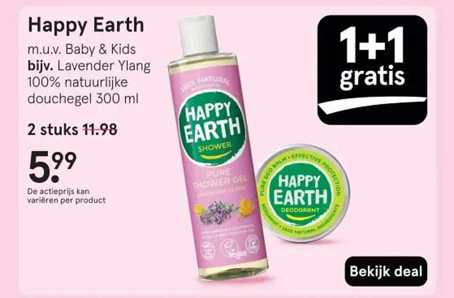Happy Earth 100% natuurlijke douchegel 300 ml