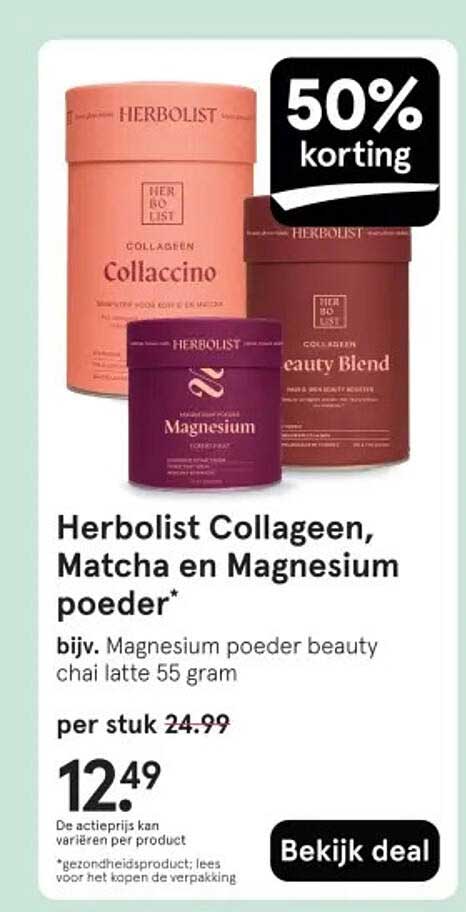 Herbolist Collageen, Matcha en Magnesium poeder*