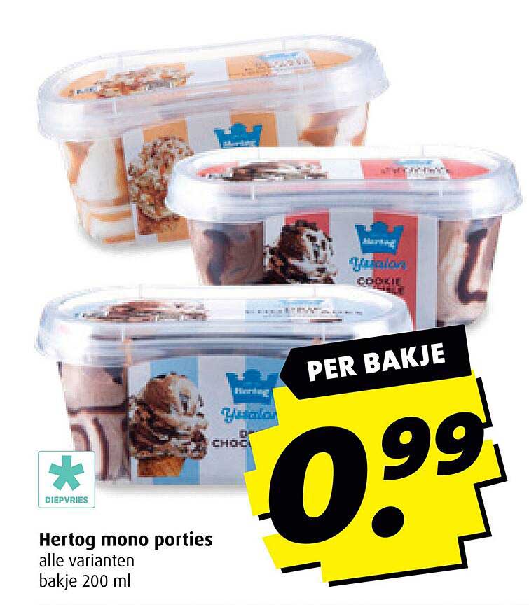 Hertog mono porties alle varianten bakje 200 ml
