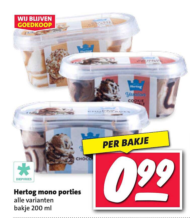 Hertog mono porties alle varianten bakje 200 ml