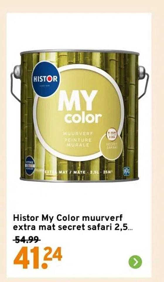 Histor My Color muurverf extra mat secret safari 2,5l