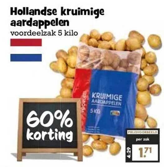 Hollandse kruimige aardappelen voordelezak 5 kilo