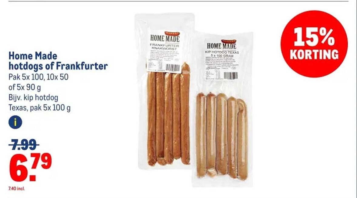 Home Made hotdogs of Frankfurter