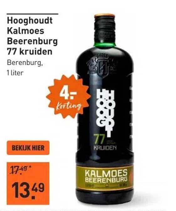 Hooghoudt Kalmoes Beerenburg 77 kruiden